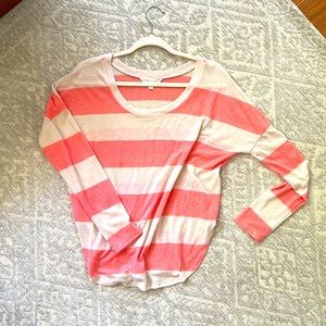 Muted coral and beige long sleeve